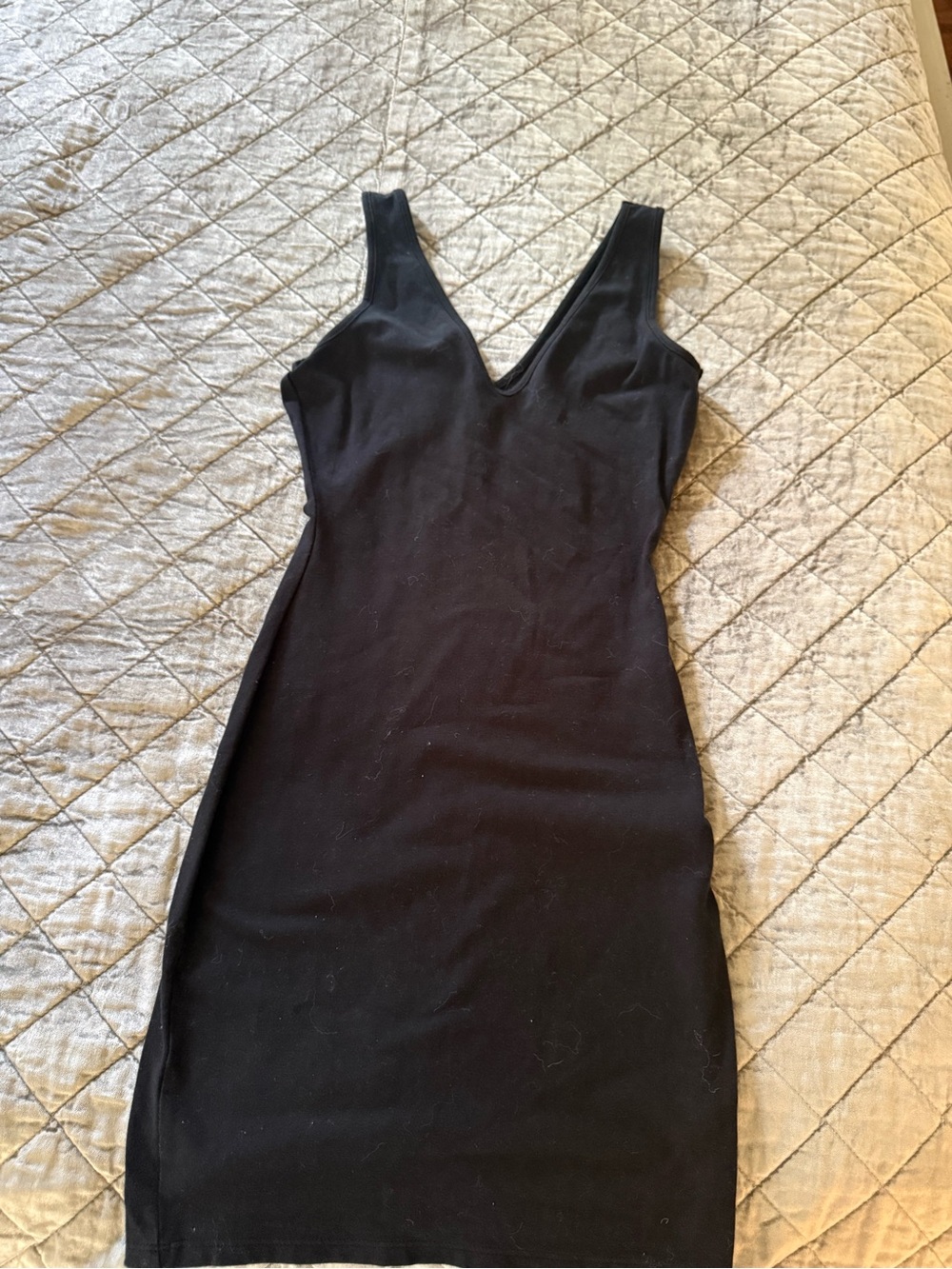 wild fable Black Sleeveless V-Neck Mini Dress